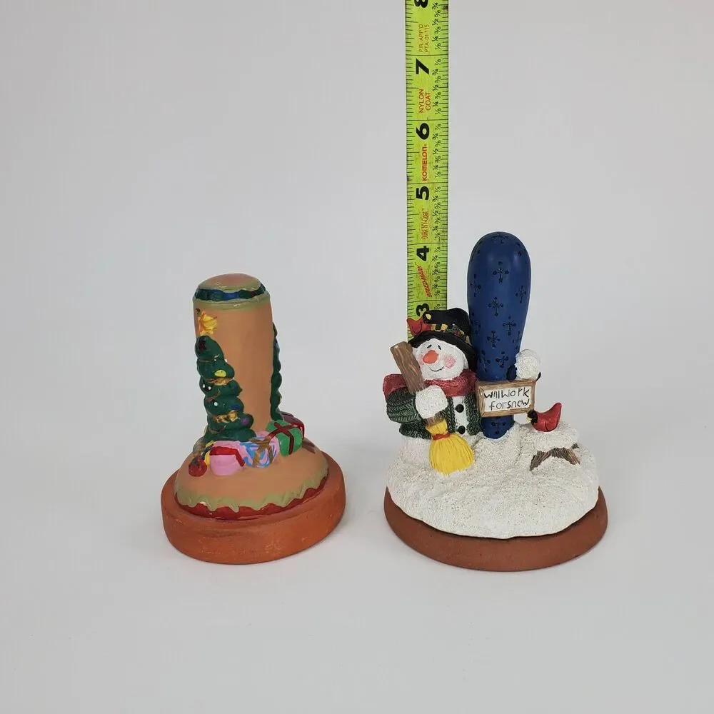 Christmas Terracotta Cookie Stamps Set‎ Snowman Snowflake Christmas Tree 2pc